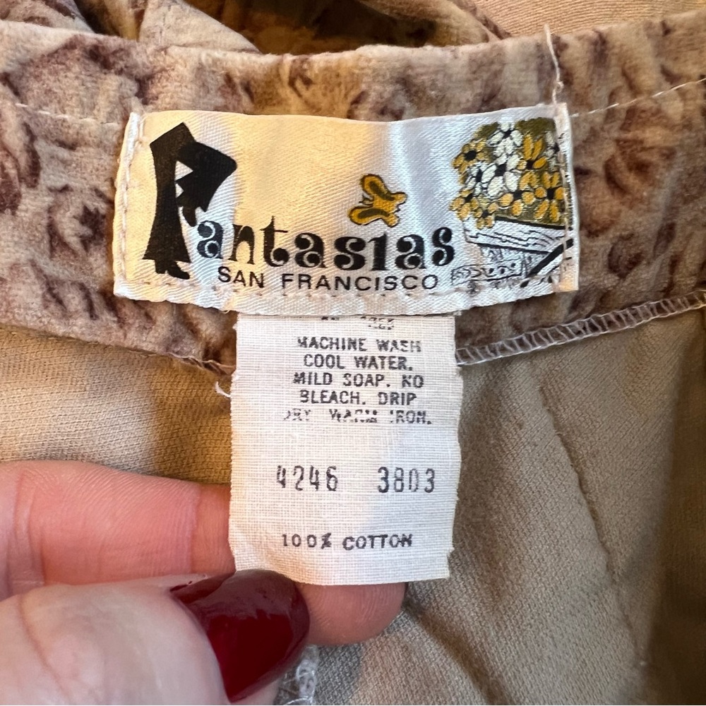 Vintage 70’s High Waisted Velvet Floral Pants - Picture 13 of 14